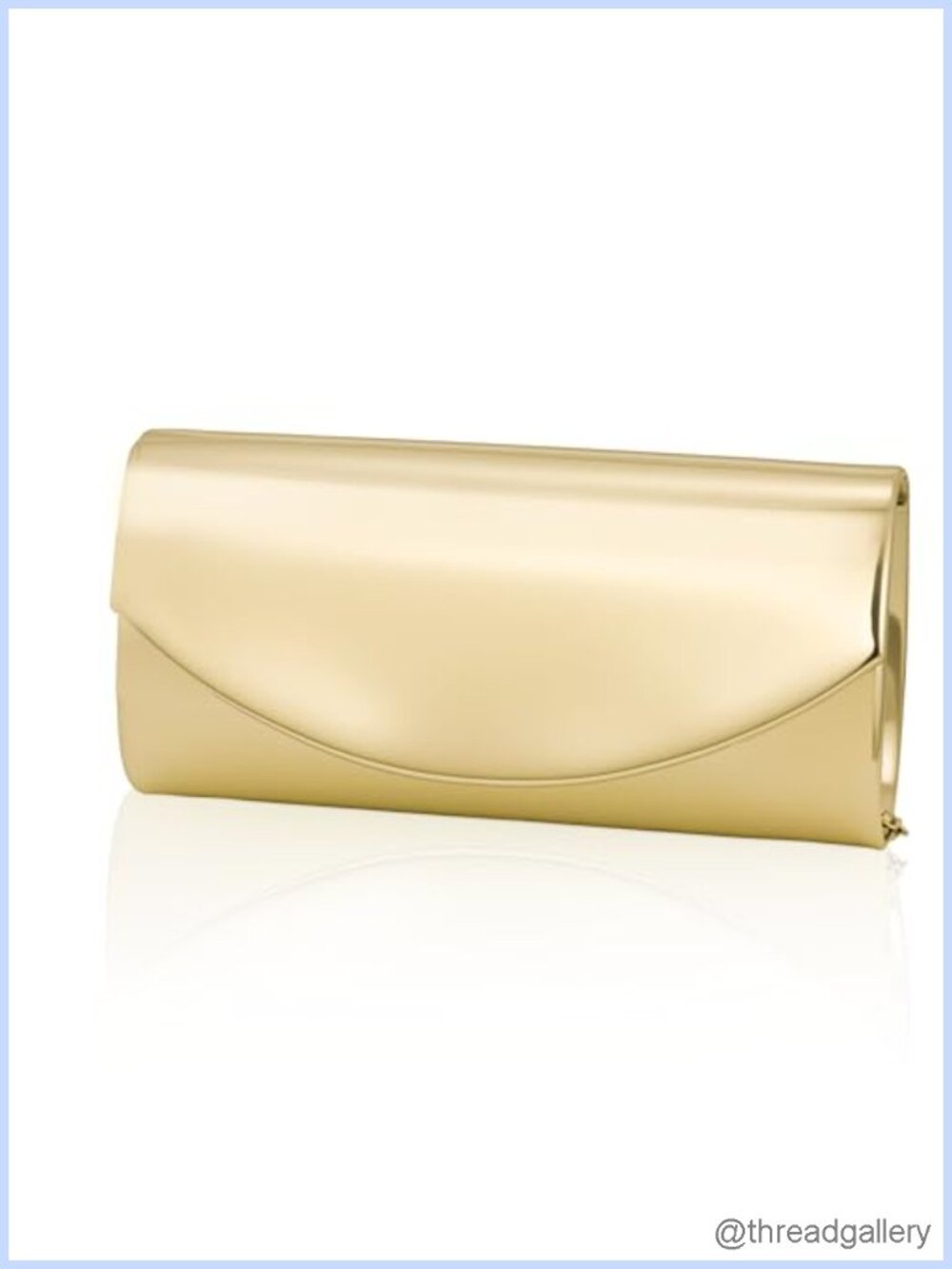 Metallic Patent Leather Clutch Purses for Women Curved Flap Envelope Evening
